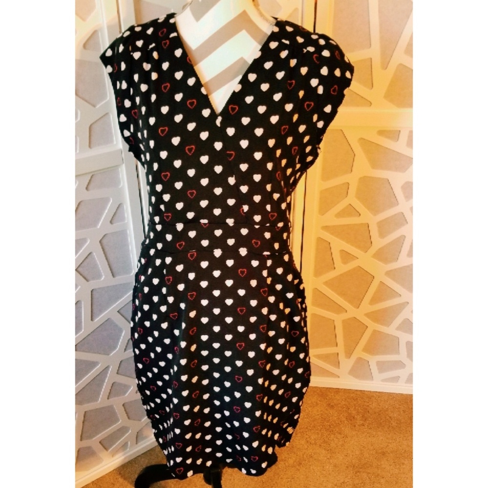 Modcloth Trollied Dolly Heart Pin Up Dress